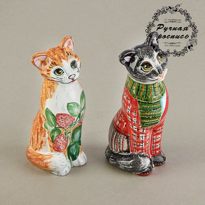 Сувенир "Кот большой" сидящий, ярославская майолика