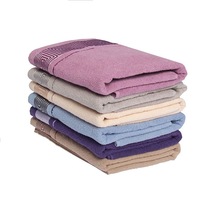 Полотенце махровое банное Fiesta Kvadrro, размер 70х130 см, цвет серый, 380 г/м2