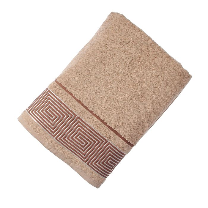 Полотенце махровое банное Fiesta Kvadrro, размер 70х130 см, цвет бежевый, 380 г/м2