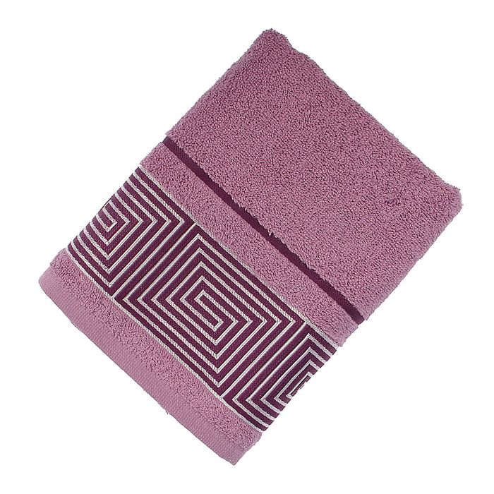 Полотенце махровое Fiesta Kvadrro, размер 50х90 см, цвет фиолетовый, 380 г/м2