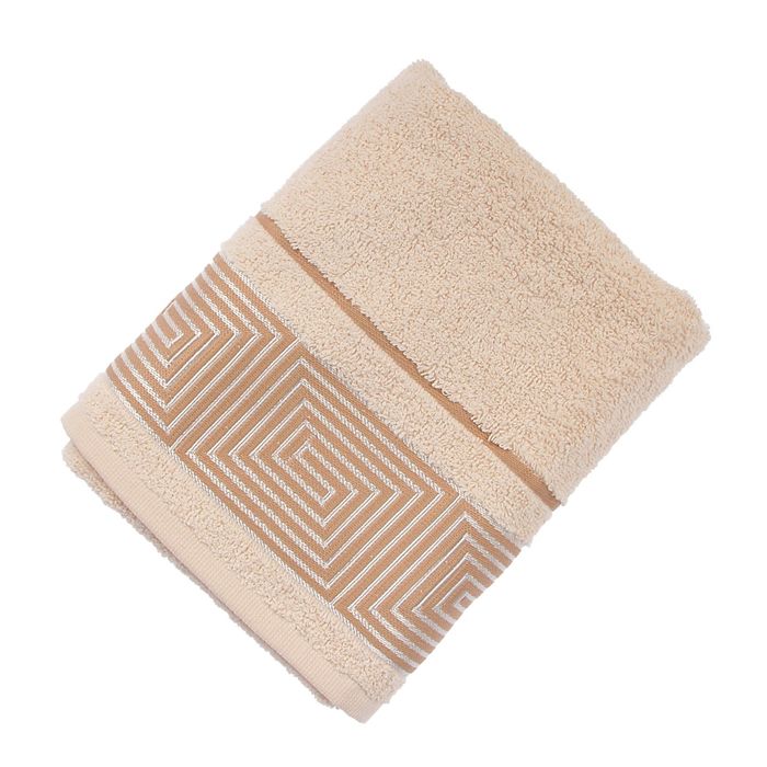 Полотенце махровое Fiesta Kvadrro, размер 50х90 см, цвет шампань, 380 г/м2