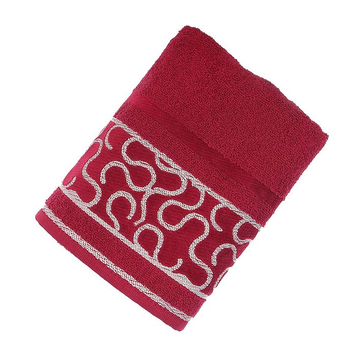 Полотенце махровое Fiesta Arabeska, размер 50х90 см, цвет бордо, 380 г/м2