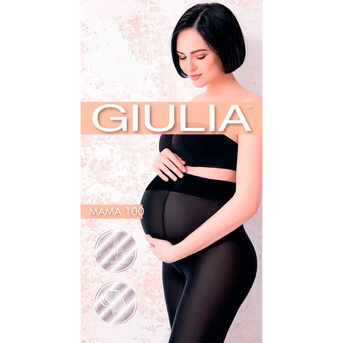 Колготки для беременных GIULIA MAMA 100 цвет чёрный (nero), размер 3