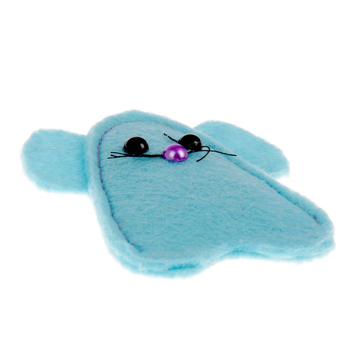 Игрушка фетровая "Мышка" микс цветов с кошачьей мятой, 7,5 см