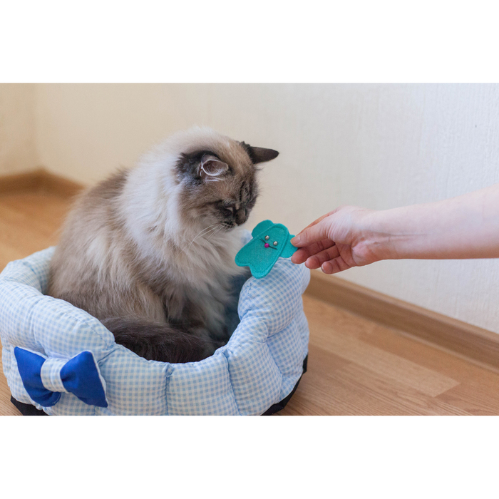 Игрушка фетровая "Мышка" микс цветов с кошачьей мятой, 7,5 см