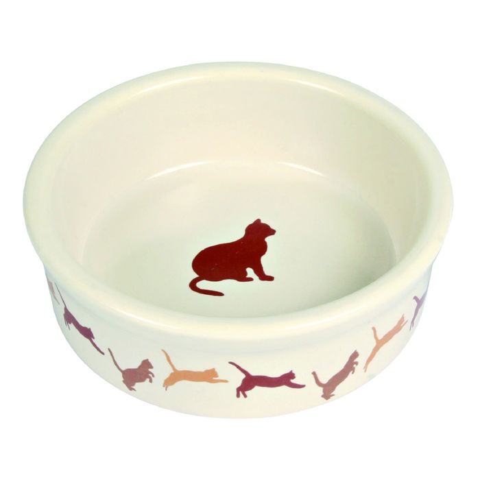 Миска Trixie "Кошка" для кошки с рисунком, 0,25 л / ф 11 см, керамика