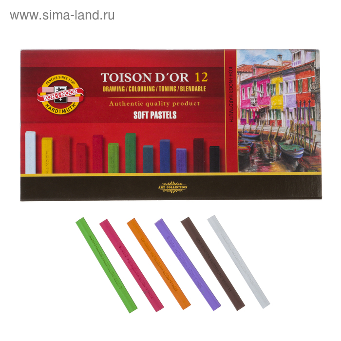 

Пастель сухая художественная Soft Koh-I-Noor TOISON D`OR 8582, 12 цветов