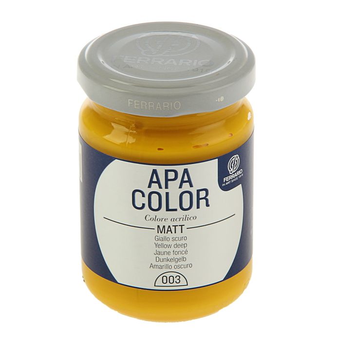 Краска акриловая художественная в стекле 150 мл Ferrario Апа Колор №03 тёмно-жёлтый BA0095AO03