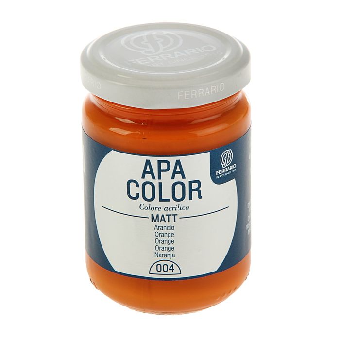Краска акриловая художественная в стекле 150 мл Ferrario Апа Колор №04 оранжевый BA0095AO04
