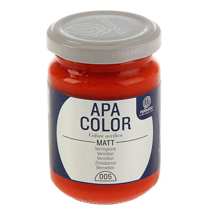 Краска акриловая художественная в стекле 150 мл Ferrario Апа Колор №05 вермильон BA0095AO05