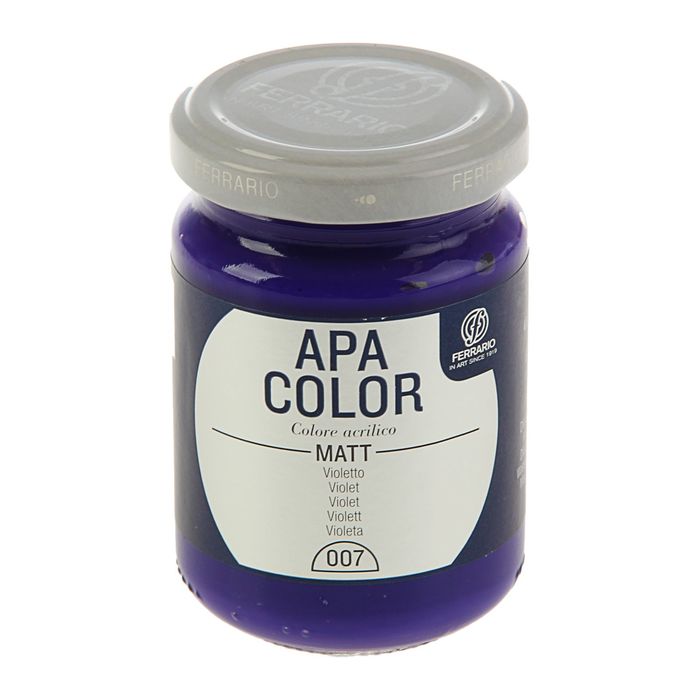 Краска акриловая художественная в стекле 150 мл Ferrario Апа Колор №07 фиолетовый BA0095AO07
