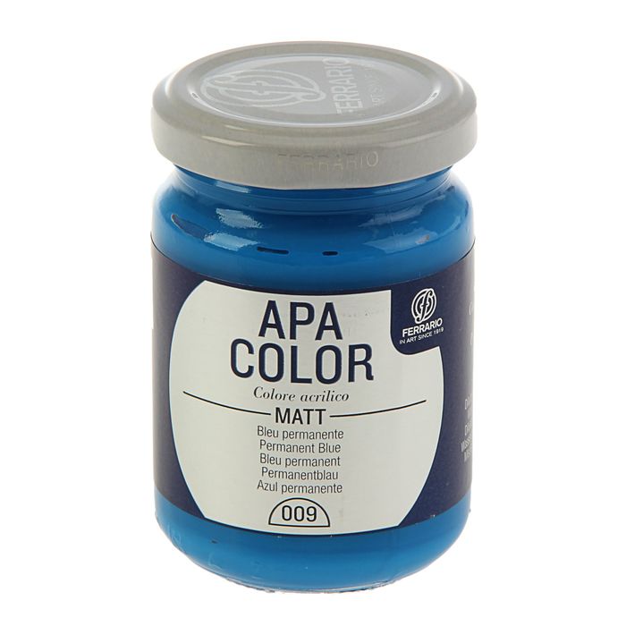 Краска акриловая художественная в стекле 150 мл Ferrario Апа Колор №09 пермаментная синий BA0095AO09