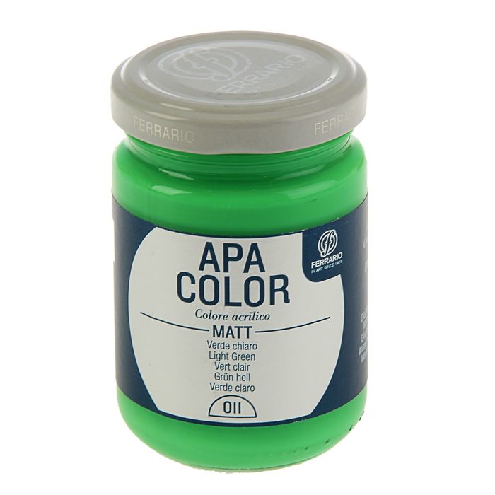 Краска акриловая художественная в стекле 150 мл Ferrario Апа Колор №11 светло-зелёный BA0095AO11