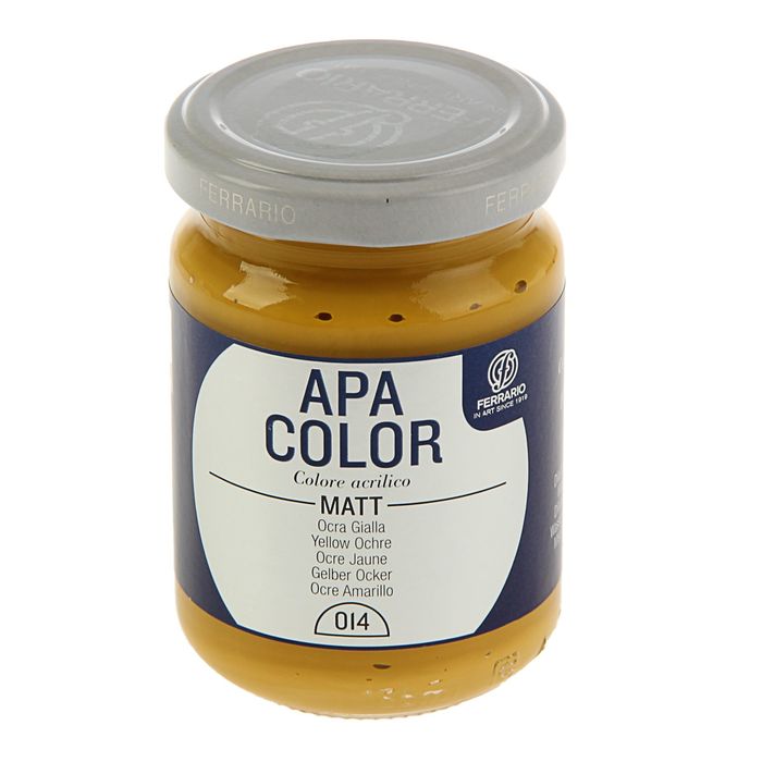 Краска акриловая художественная в стекле 150 мл Ferrario Апа Колор №14 жёлтая охра BA0095AO14