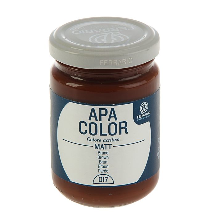 Краска акриловая художественная в стекле 150 мл Ferrario Апа Колор №17 коричневый BA0095AO17