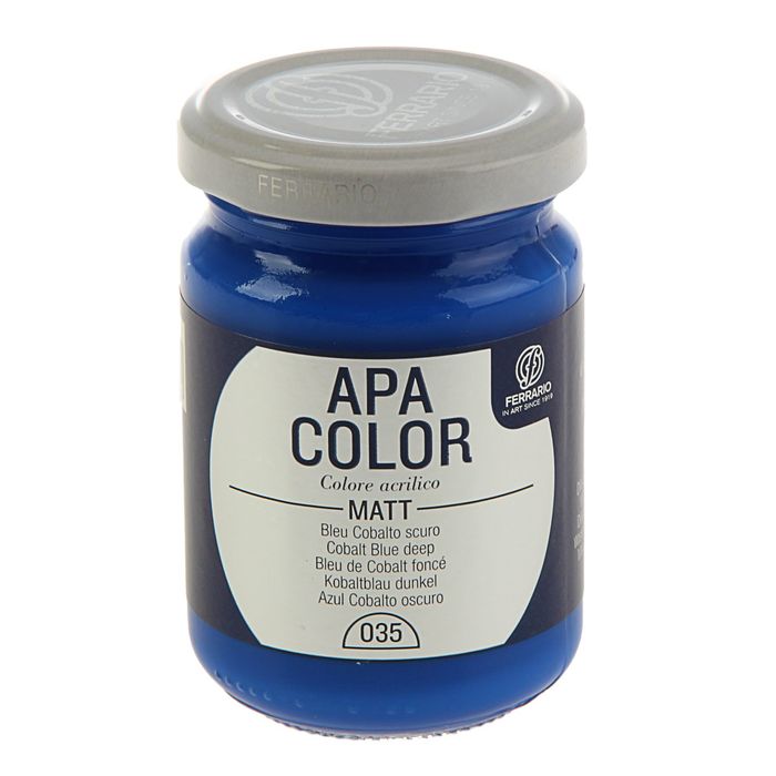 Краска акриловая художественная в стекле 150 мл Ferrario Апа Колор №35 кобальт тёмно-синий BA0095AO35