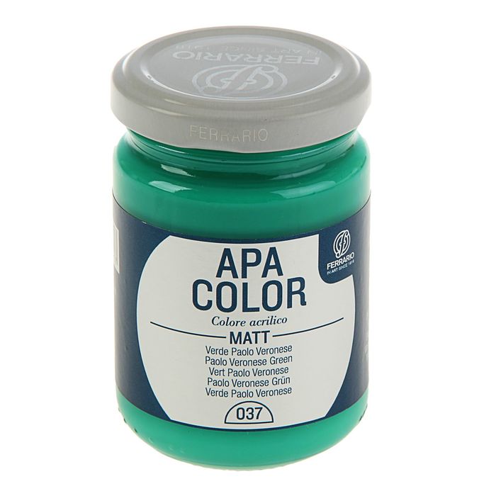 Краска акриловая художественная в стекле 150 мл Ferrario Апа Колор №37 зелён Паоло Веронезе BA0095AO37