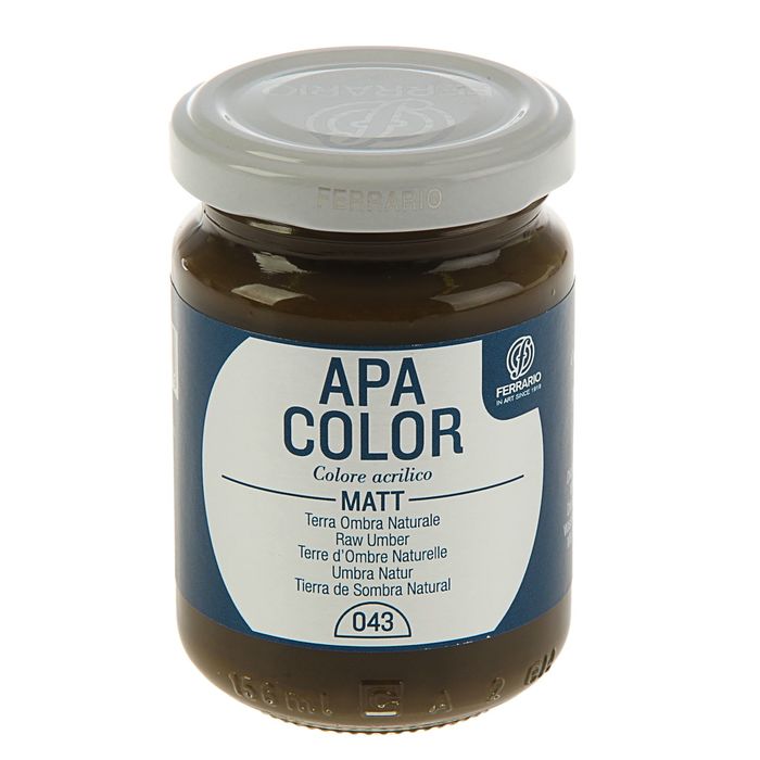 Краска акриловая художественная в стекле 150 мл Ferrario Апа Колор №43 сырая умбра BA0095AO43