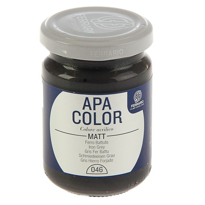 Краска акриловая художественная в стекле 150 мл Ferrario Апа Колор №46 серое варёное железо BA0095AO46
