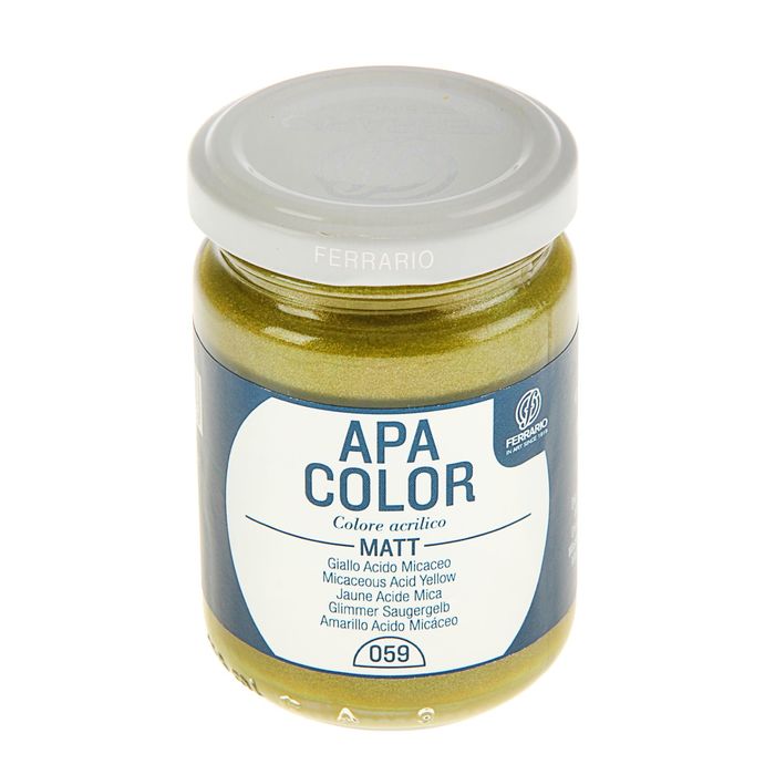 Краска акриловая художественная Metallic в стекле 150 мл Ferrario АПА КОЛОР №59 Лимонный металлик BA0095AO59