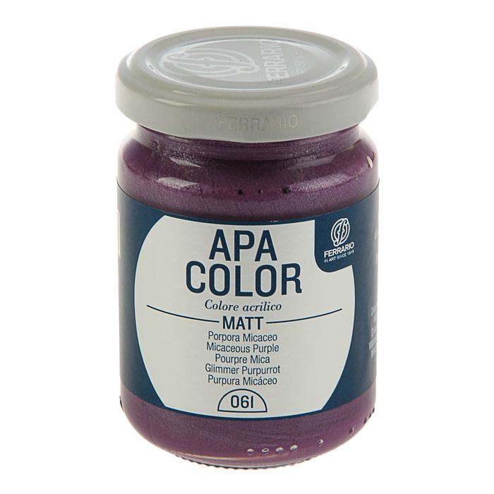 Краска акриловая художественная Metallic в стекле 150 мл Ferrario АПА КОЛОР №61 Пурпурный металиик BA0095AO61