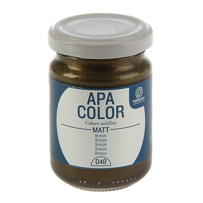 Краска акриловая художественная Metallic в стекле 150 мл Ferrario АПА КОЛОР №48 бронза металлик BA0095AO48