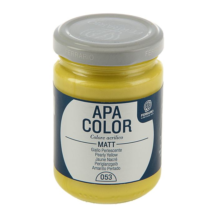Краска акриловая художественная Pearl в стекле 150 мл Ferrario Апа Колор №53 Желтый перламутровый BA0095AO53