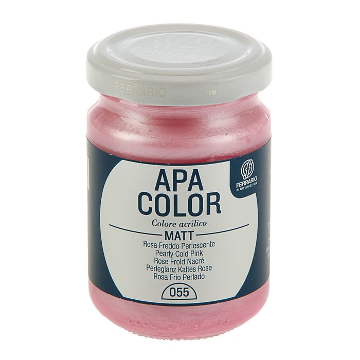 Краска акриловая художественная Pearl в стекле 150 мл Ferrario Апа Колор №55 Розовый холод перламутровый BA0095AO55