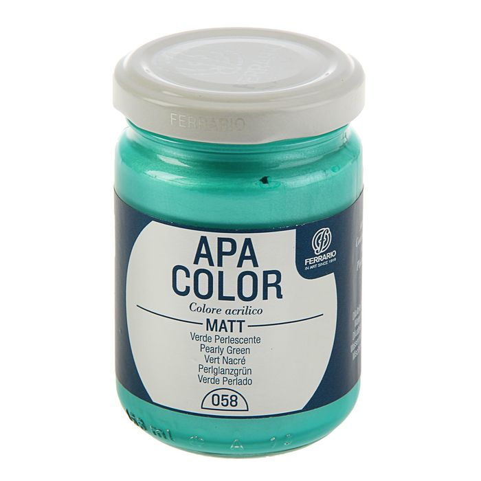 Краска акриловая художественная Pearl в стекле 150 мл Ferrario Апа Колор №58 Зеленый перламутровый BA0095AO58