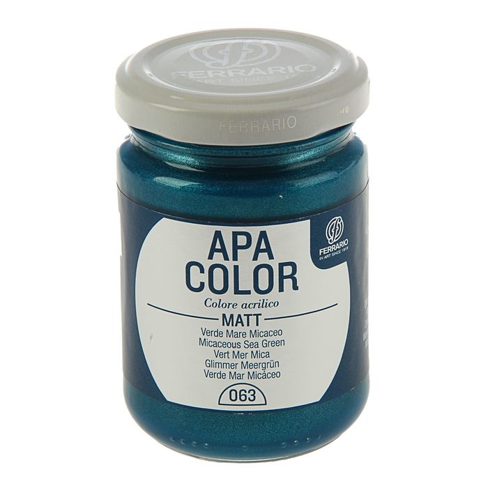 Краска акриловая художественная Pearl в стекле 150 мл Ferrario Апа Колор №63 Бирюзовый перламутровый BA0095AO63