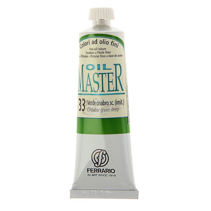 Краска масляная художественная в тубе 60 мл Ferrario MASTER №33 киноварь тёмно-зелёный AM0030CO33