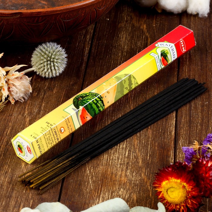 Благовония шестигранник HEM Арбуз Watermelon20 палочек в упаковке