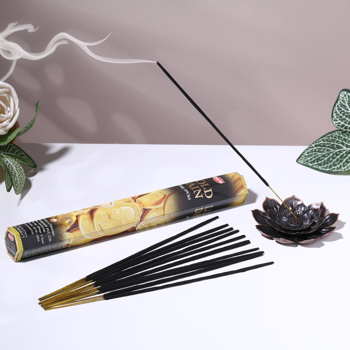 Благовония шестигранник HEM Gold Rain Золотой Дождь 20 палочек в упаковке