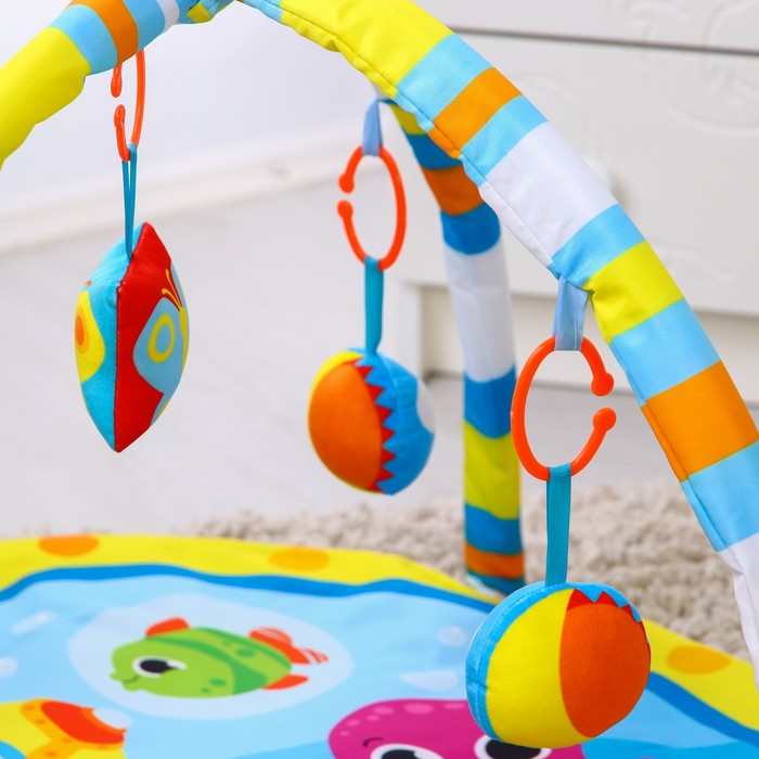 Коврик развивающий «Я чудо», 75х75 см, дуги, 5 игрушек