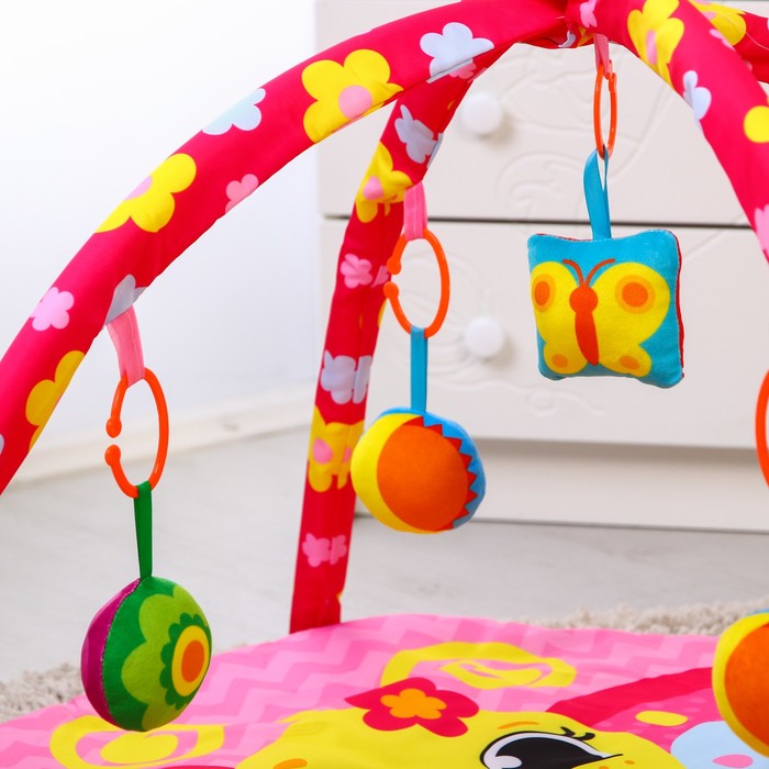 Коврик развивающий «Бабочка», 85х85 см, дуги, 5 игрушек