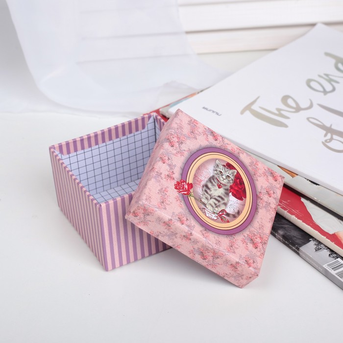 Набор коробок 3в1 "Кот", 13,5 х 13,5 х 8 - 9,5 х 9,5 х 6 см