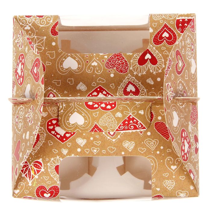 Коробочка для кексов «С любовью», 16 х 16 х 10 см
