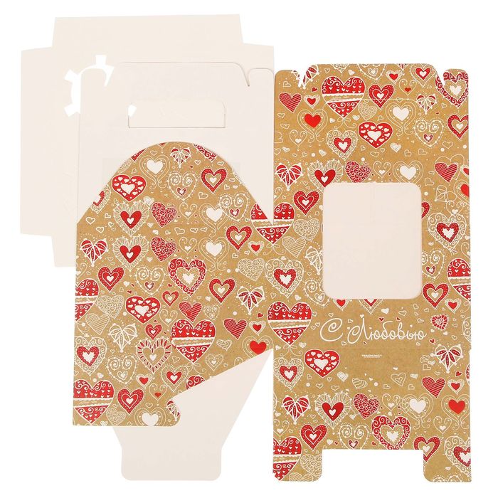 Коробочка для кексов «С любовью», 16 х 16 х 10 см