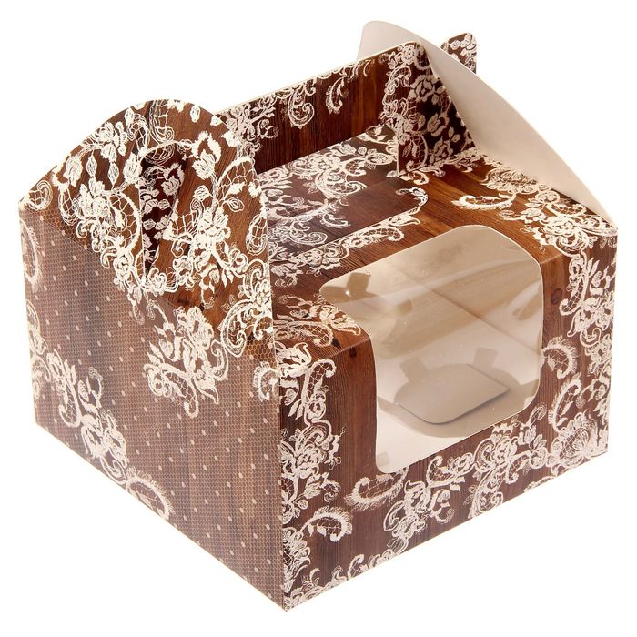 Коробочка для кексов «Кружевная», 16 х 16 х 10 см
