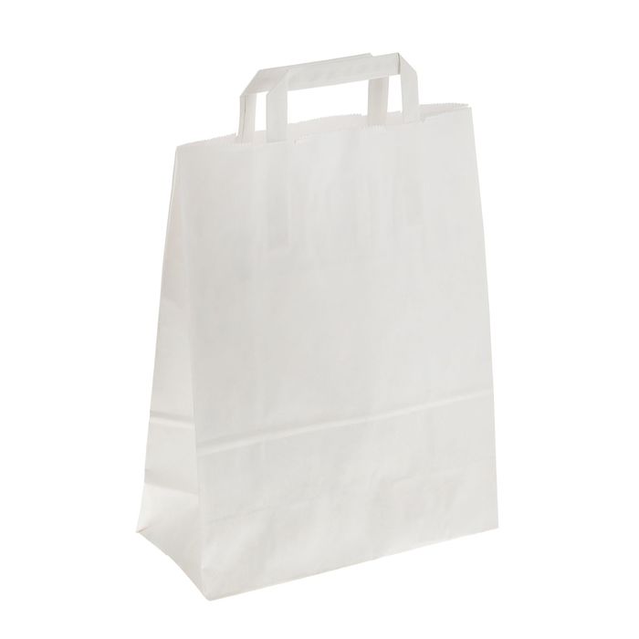 Пакет крафт "Радуга" белая, 25 х 11 х 32 см, с плоскими ручками