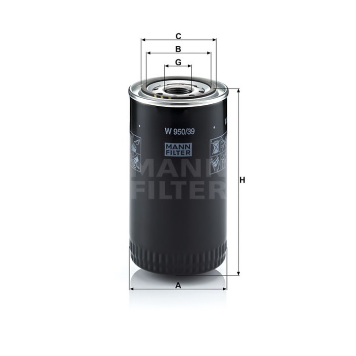 Фильтр масляный MANN-FILTER W950/39
