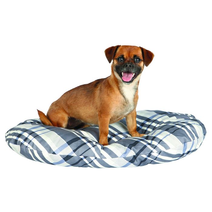 Лежак Jerry 120 х 80 х 10 см, х/б, серый/белый