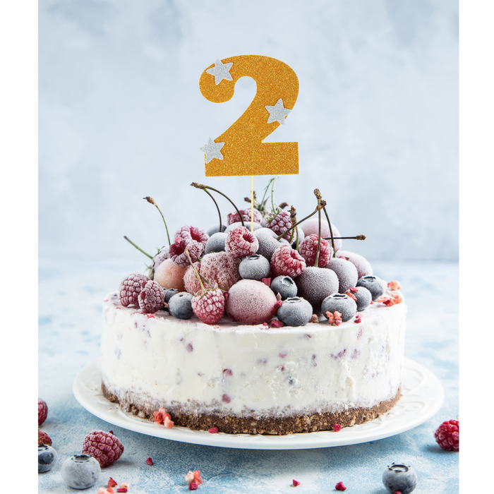 Топпер для торта "2", цвет золотой