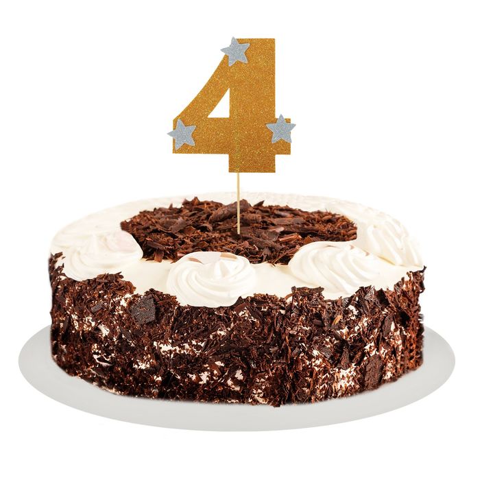 Топпер для торта "4", цвет золотой