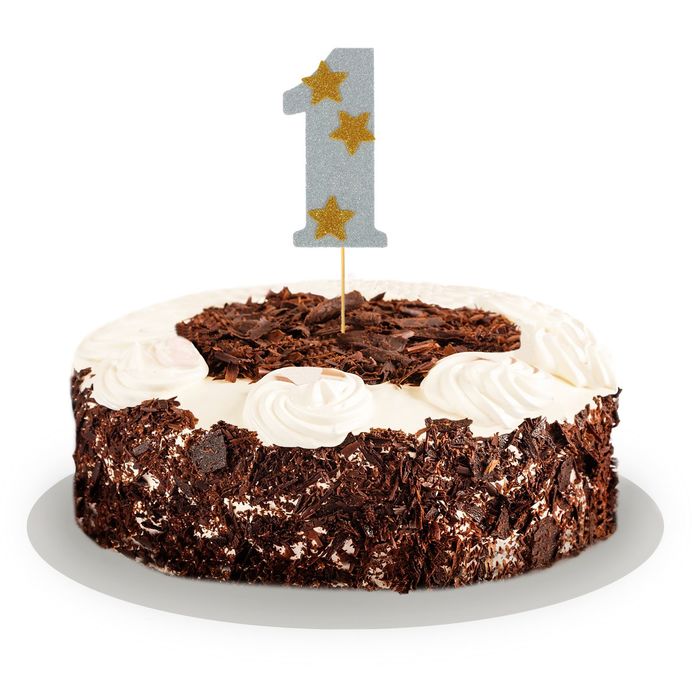 Топпер для торта "1", цвет серебро