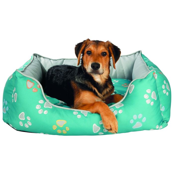 Лежак Jimmy с бортиками, 75 x 65 см, бирюзовый / серый