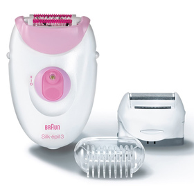 

Эпилятор Braun SE 3270, 2 скорости, от сети, роликовые массажёры, бело-розовый