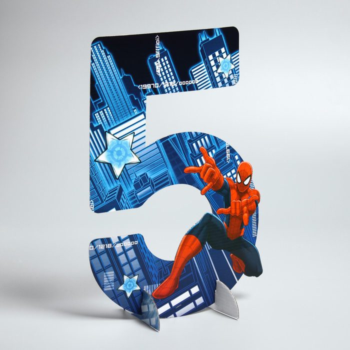 Цифра для украшения праздника "5", Человек-паук
