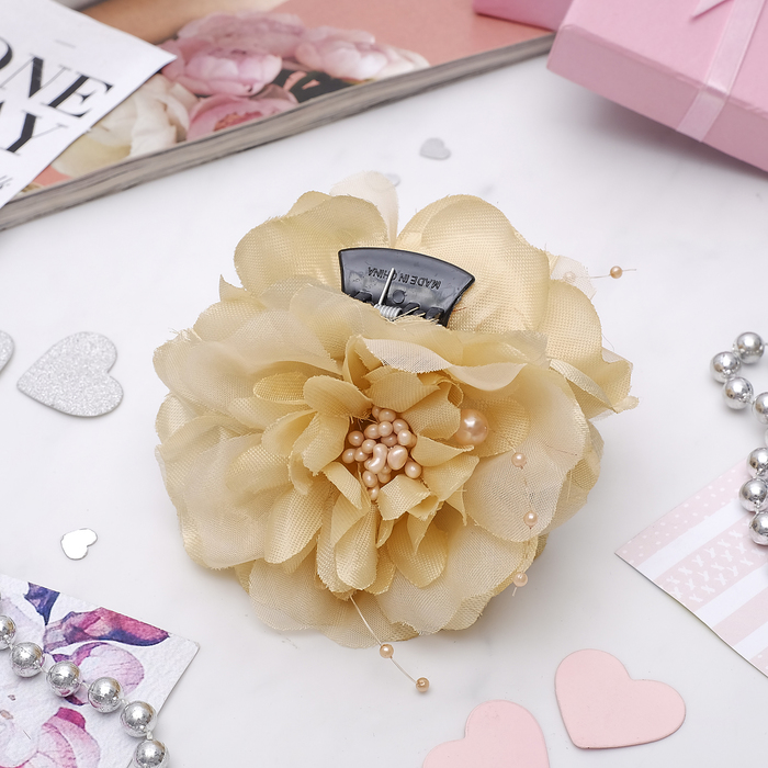 Краб для волос "Цветочный рай" пышный бутон, микс