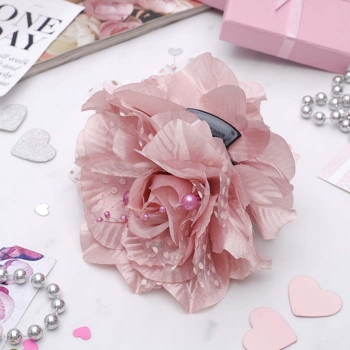 Краб для волос "Цветочный рай" лепестки с теснением, микс